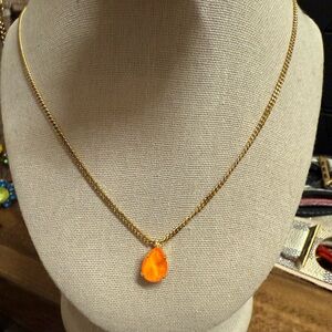 TOVA Authentic Necklace with Orange Pendant